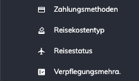 Einstellungen für Reisekosten