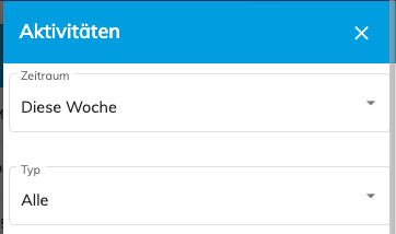 Aktivitäten – Zeitraum auswählen