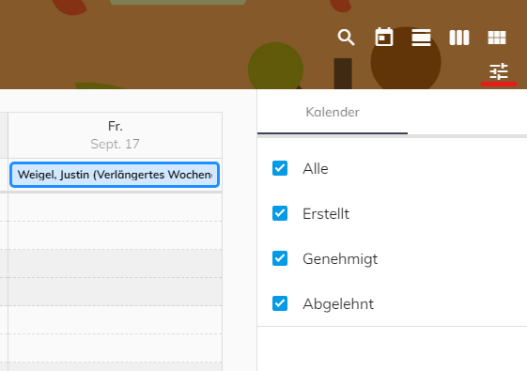 Filtermöglichkeiten