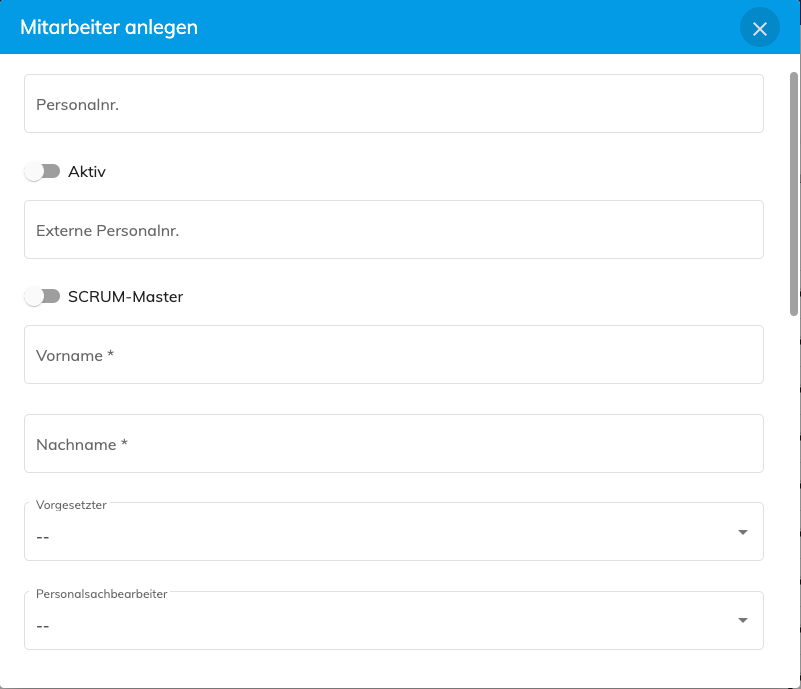 Mitarbeiter anlegen