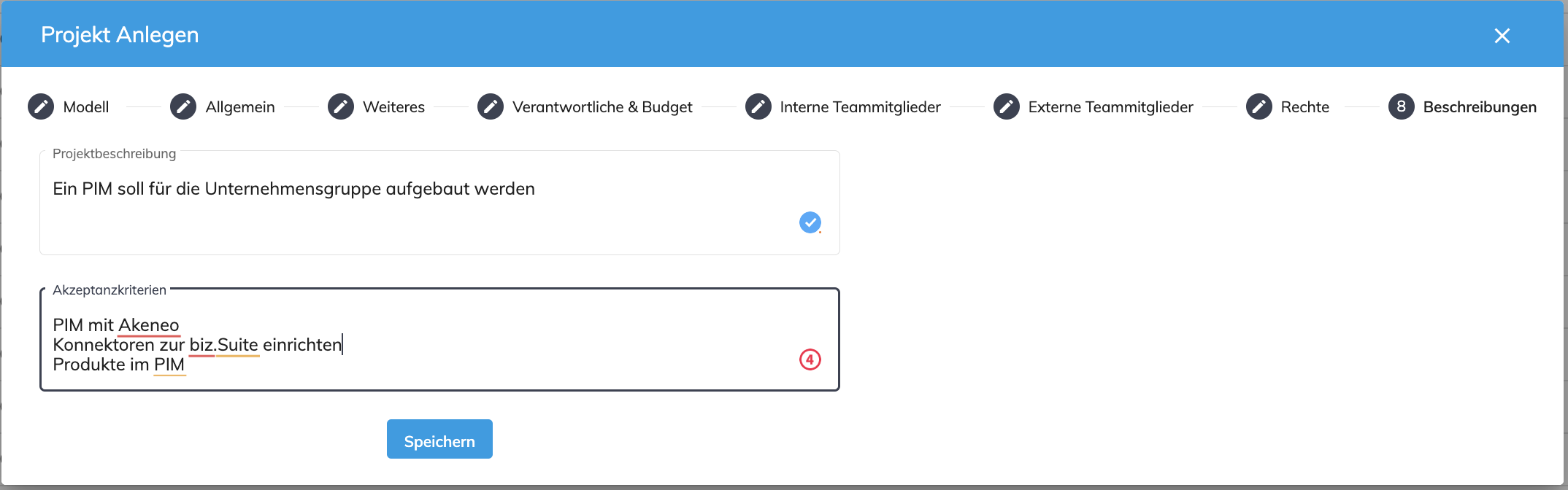 Erstellen Projekte
