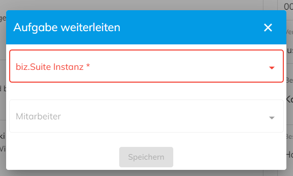 Maske &quot;Aufgabe weiterleiten&quot;