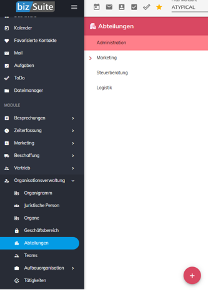 Navigation zu Qualifikationen in der biz.Suite