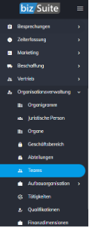 Navigation zu Qualifikationen in der biz.Suite